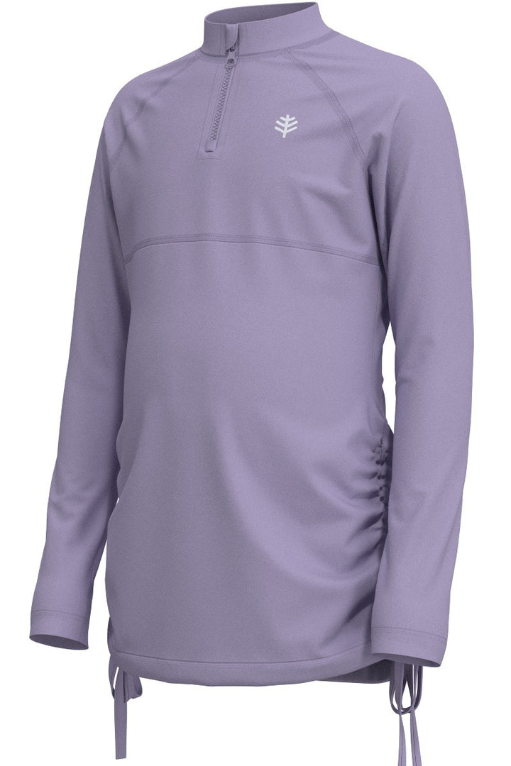 Girls' Ruche Long Sleeve Swim Shirt | Lavendula