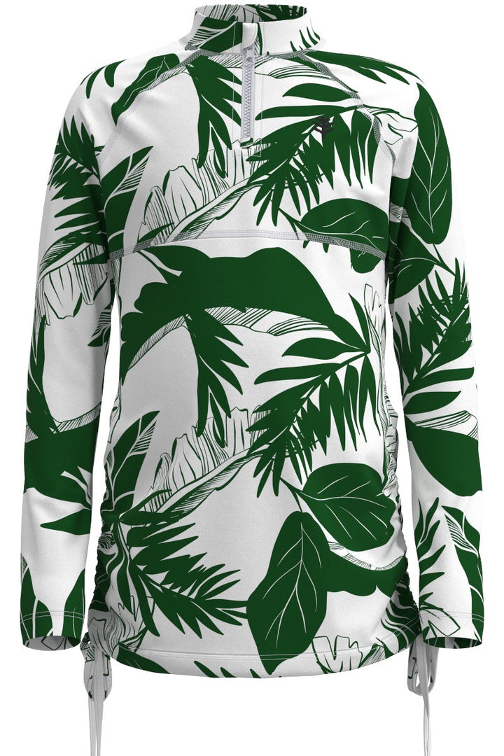 Girls' Ruche Long Sleeve Swim Shirt | Eden Palm Paradise