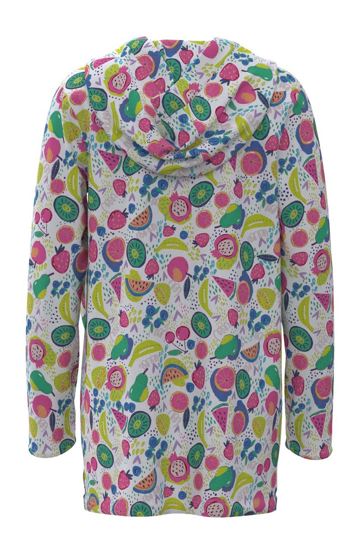 Girls' Beach Cover-Up Dress | White Fruit Party