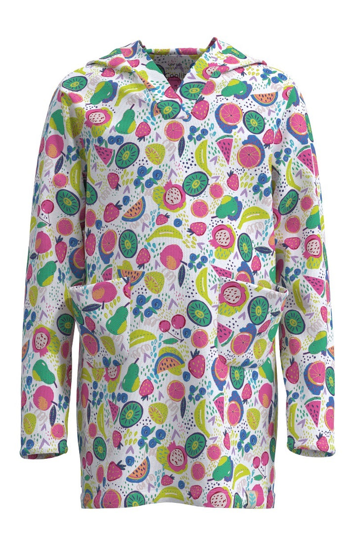 Girls' Beach Cover-Up Dress | White Fruit Party