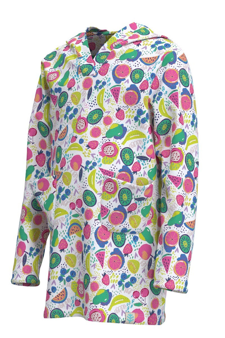 Girls' Beach Cover-Up Dress | White Fruit Party
