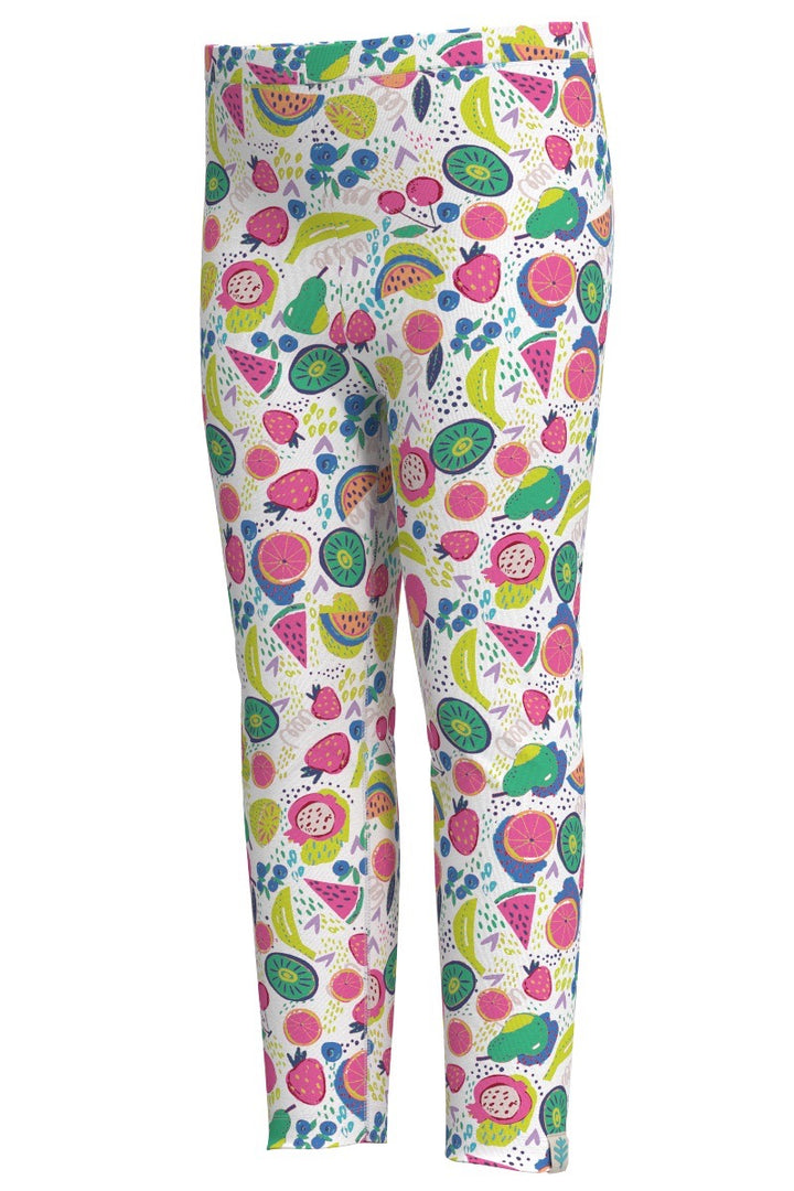 Kids' Summer Leggings | White Fruit Party