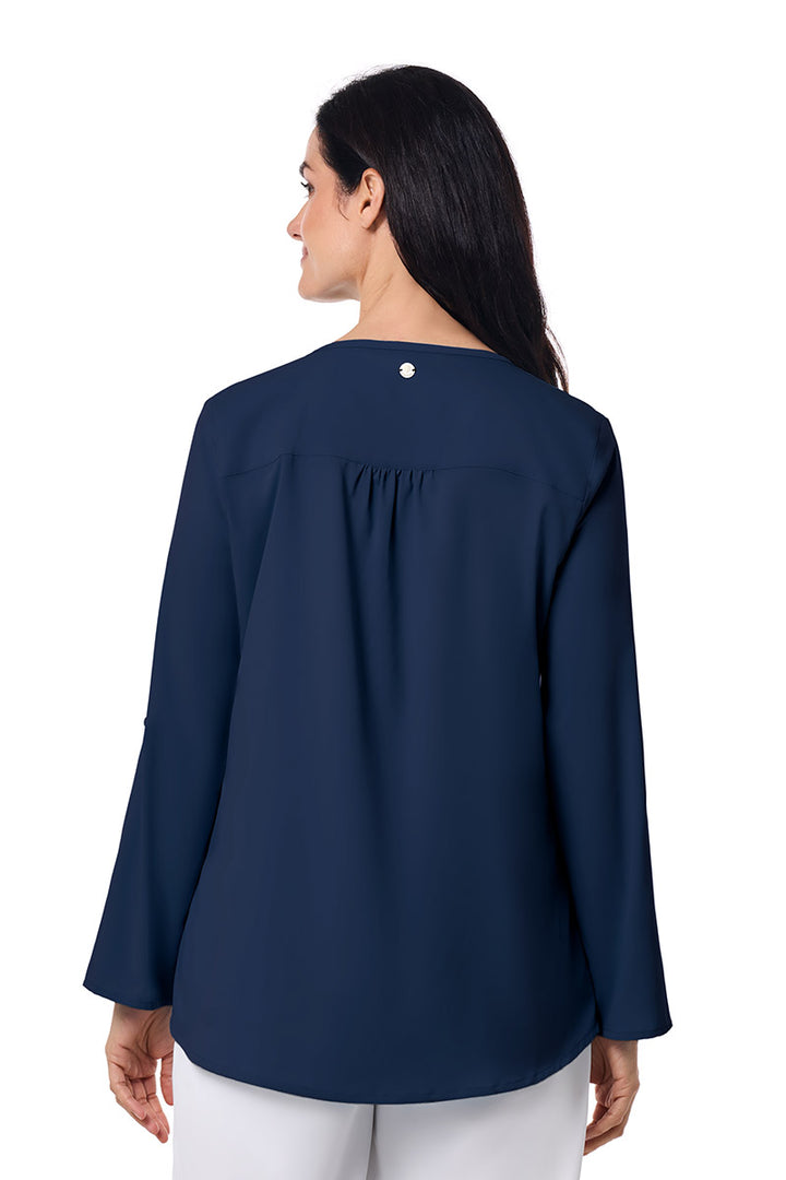 Women's Tunic Top with Roll-Up Sleeves | Navy