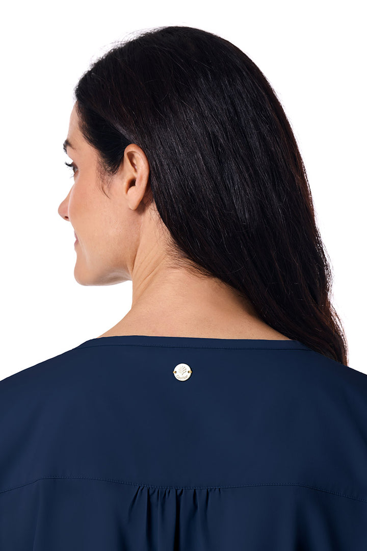 Women's Tunic Top with Roll-Up Sleeves | Navy