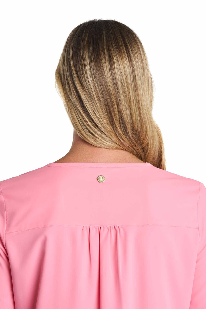 Women's Tunic Top with Roll-Up Sleeves | Flamingo Pink