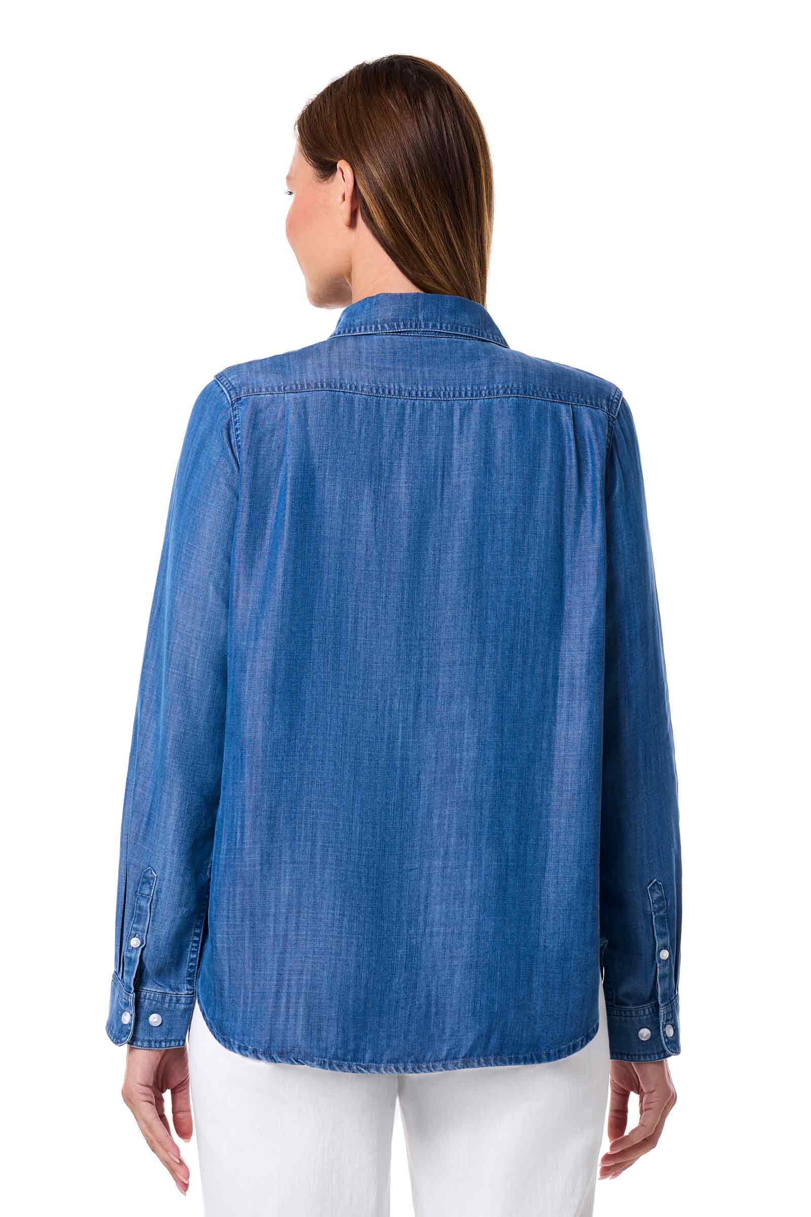Women's Peninsula Chambray Long Sleeve Shirt | Light Indigo