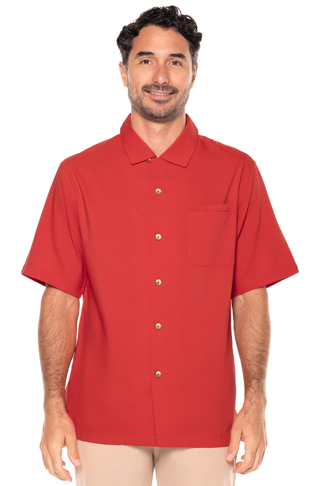 Men's Camp Shirt | Carmine Red UPF 50+
