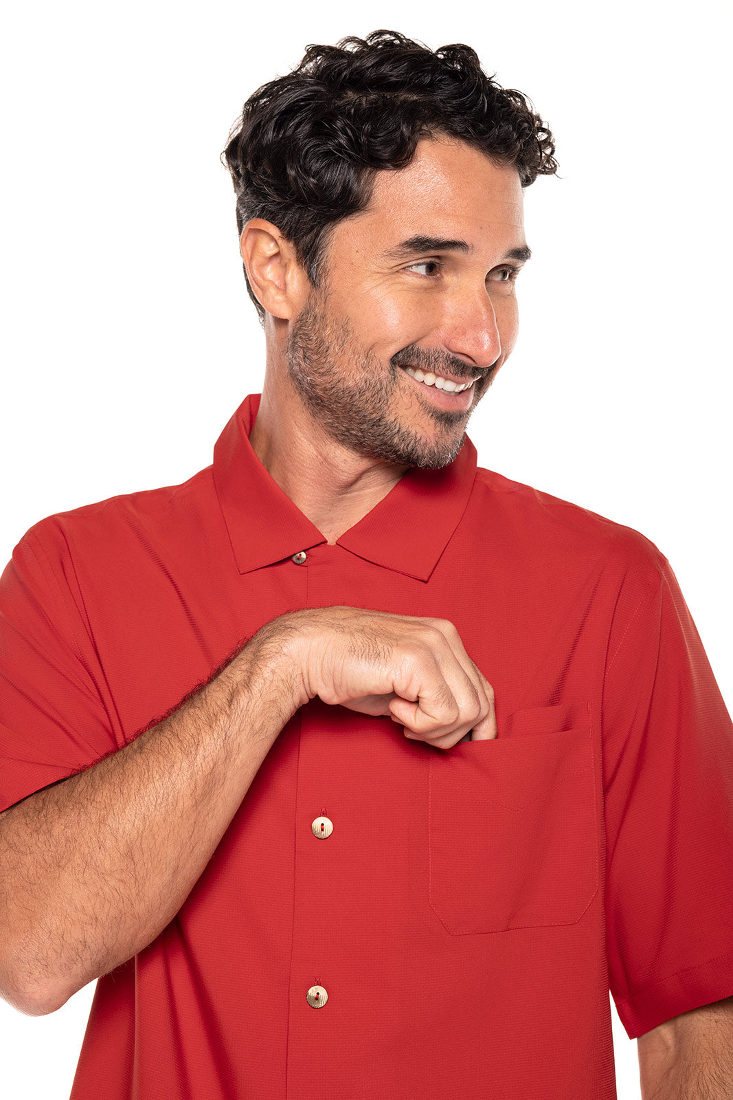 GOLDEN CAMP 2023 赤シャツ Men's Camp Shirt | Carmine Red UPF 50+