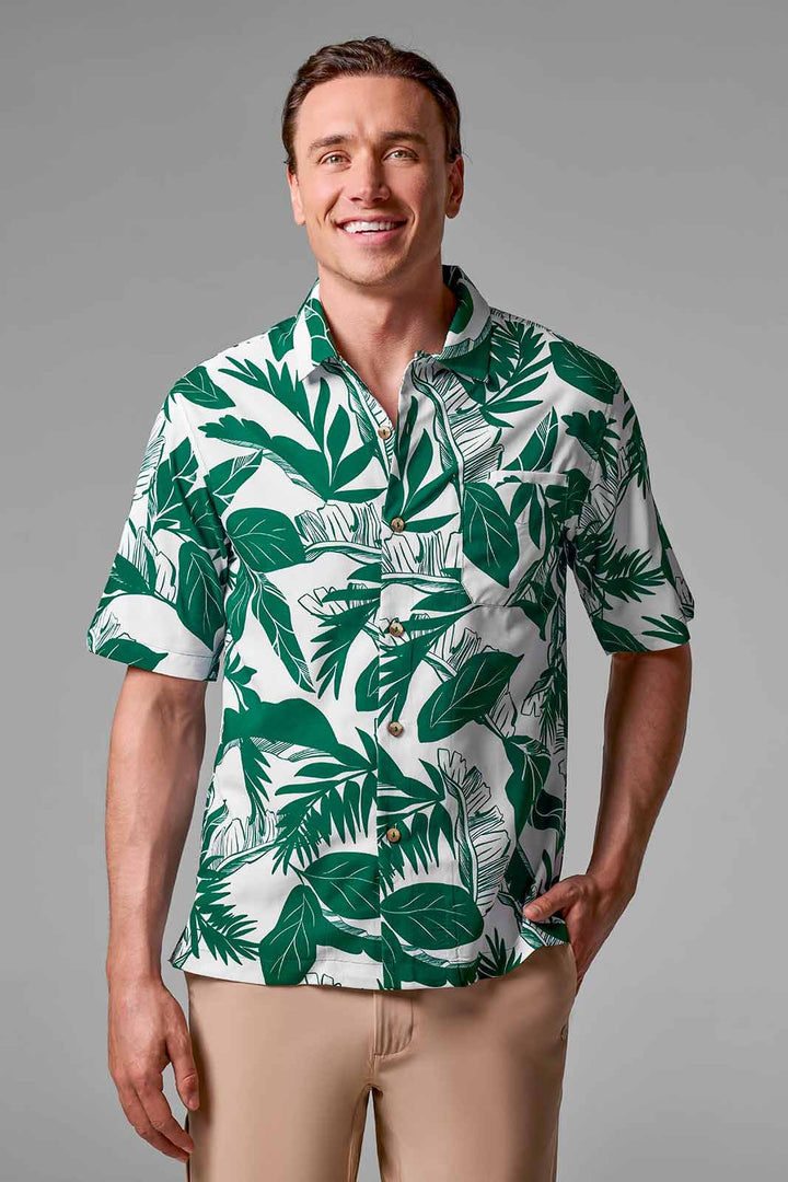Men's Camp Shirt | Eden Green Palm Paradise