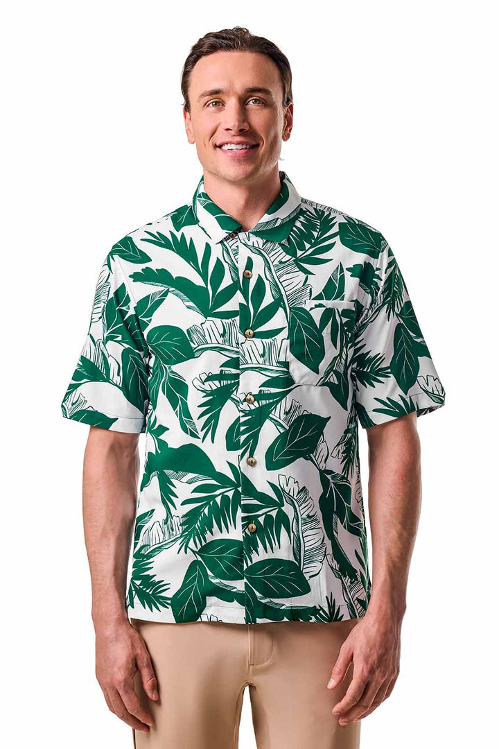 Men's Camp Shirt | Eden Green Palm Paradise