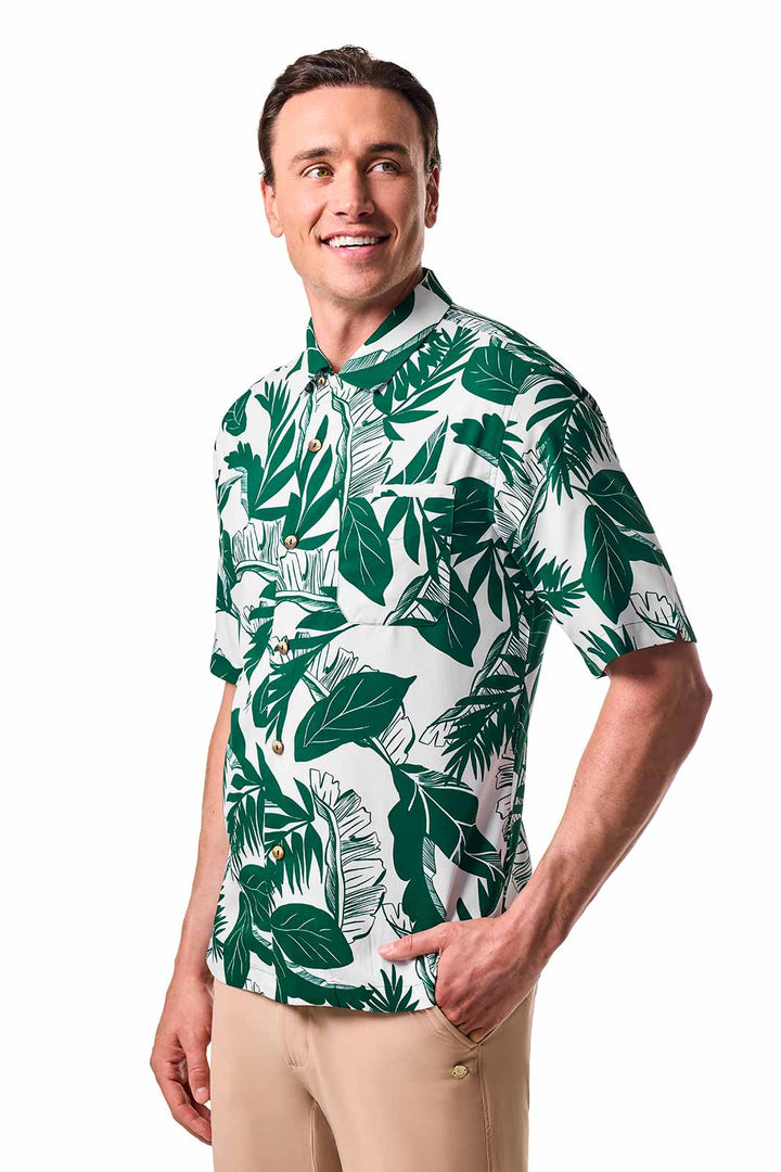 Men's Camp Shirt | Eden Green Palm Paradise