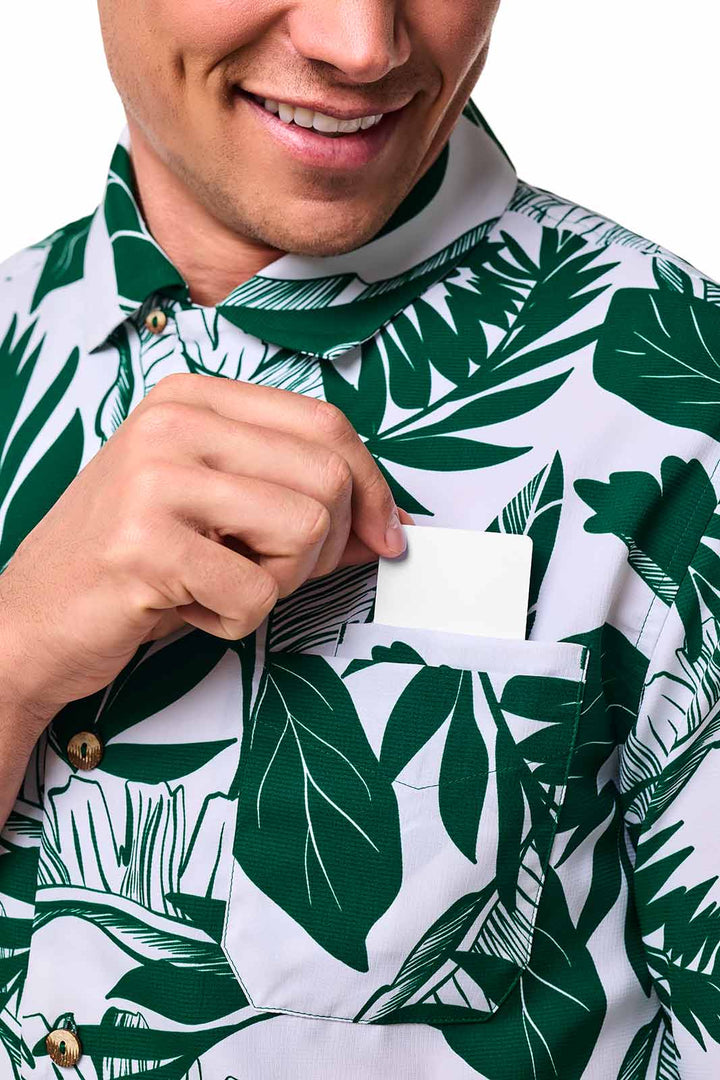 Men's Camp Shirt | Eden Green Palm Paradise