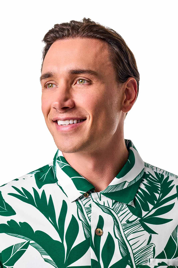 Men's Camp Shirt | Eden Green Palm Paradise