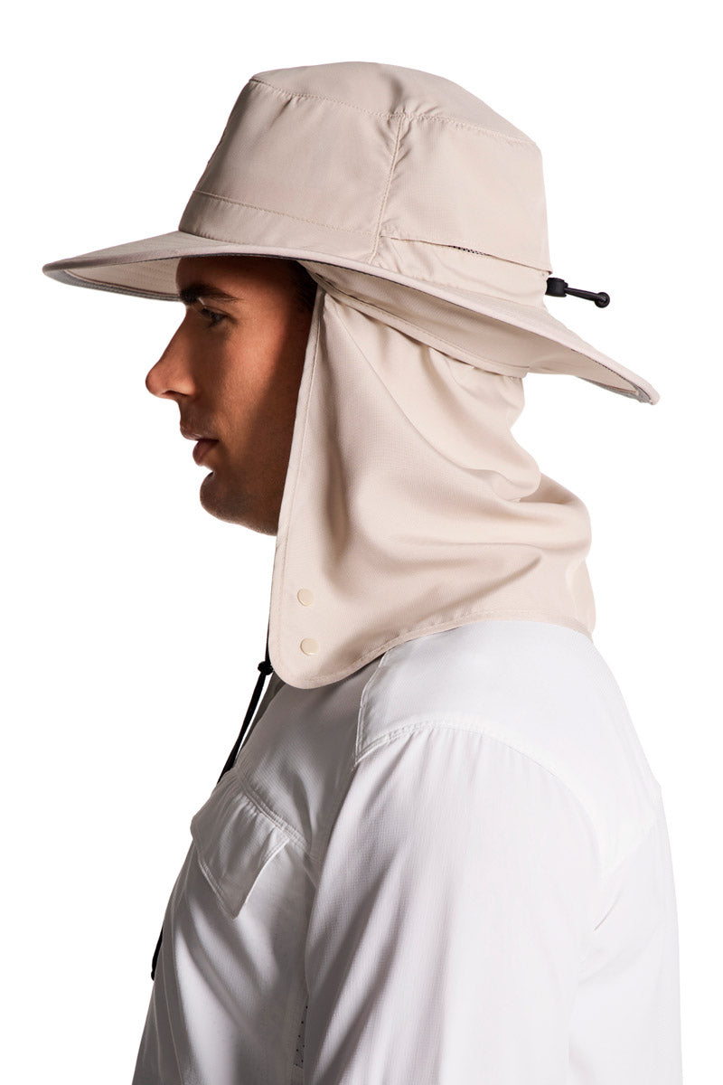 Navigating Hat Floating Boating Hat with Neck Drape | Stone UPF 50+