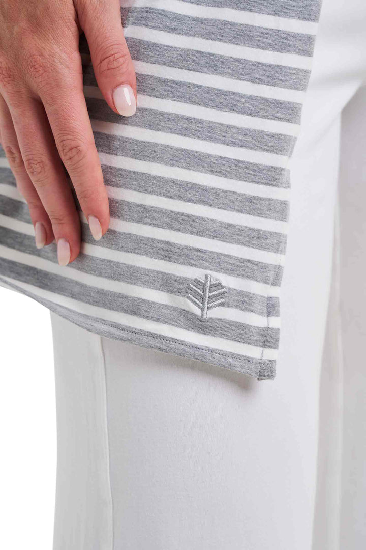 Beach Shawl | Grey/White Stripe