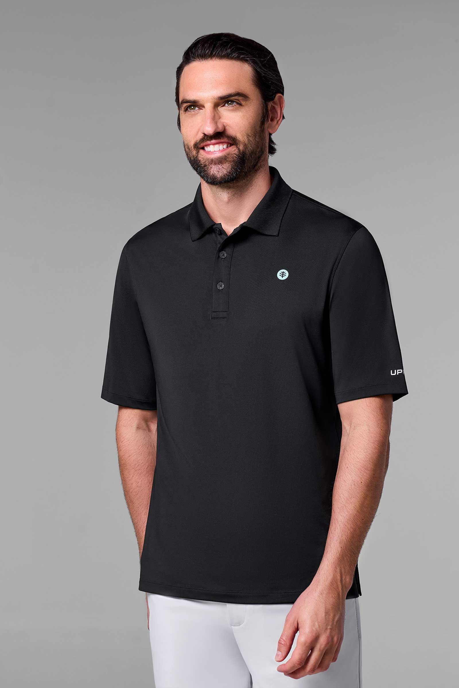 Men's Erodym Short Sleeve Sports Polo | Black UPF 50+