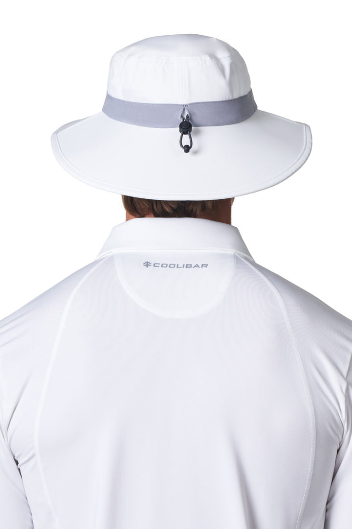 Performance Golf Hat with Wide Brim | White/Steel Grey