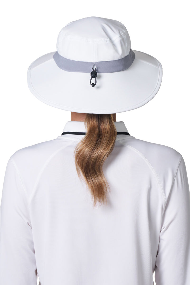 Performance Golf Hat with Wide Brim | White/Steel Grey