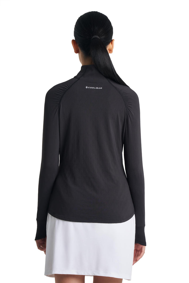 Women's Golf Quarter-Zip Sun Shirt | Black Diamond Jacquard