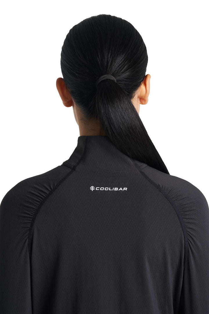 Women's Golf Quarter-Zip Sun Shirt | Black Diamond Jacquard