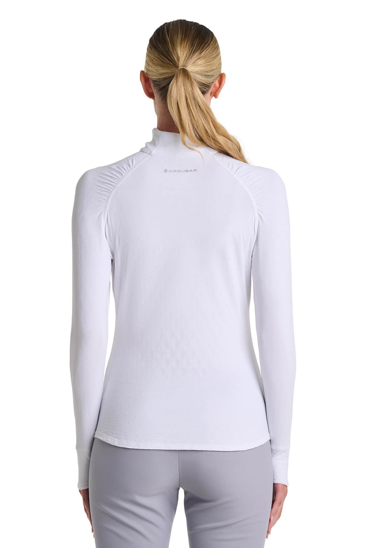 Women's Golf Quarter-Zip Sun Shirt | White Diamond Jacquard