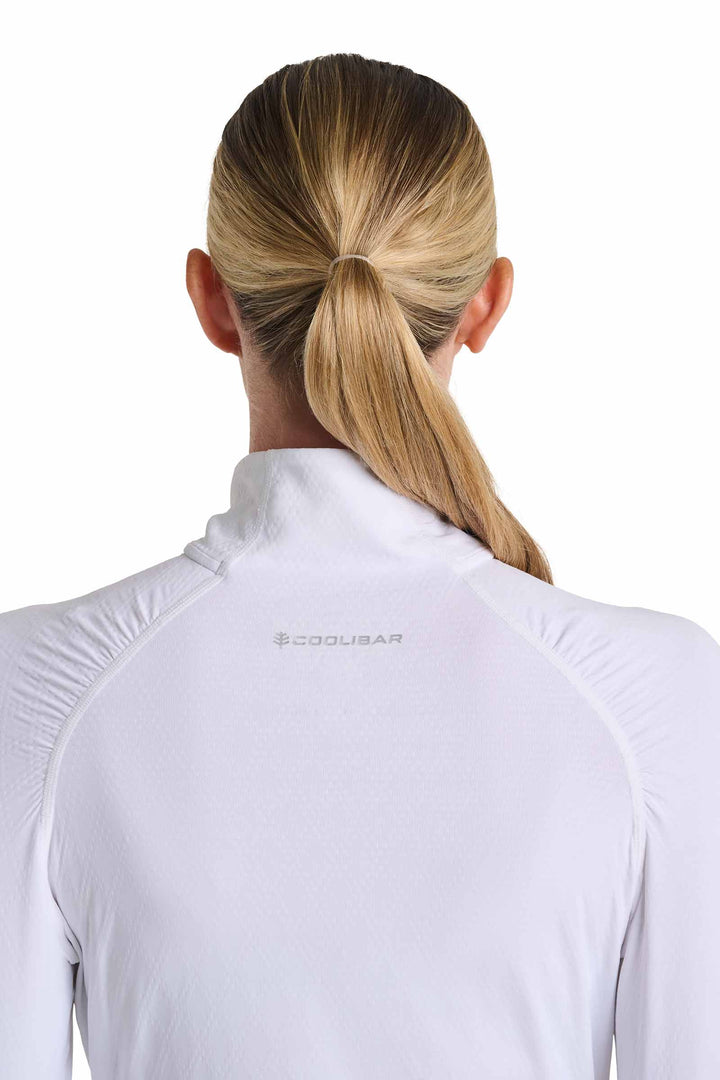 Women's Golf Quarter-Zip Sun Shirt | White Diamond Jacquard
