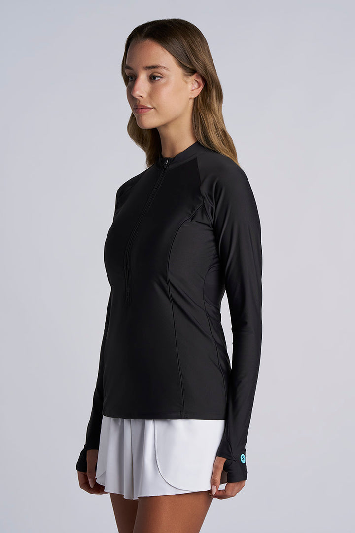Women's Escalante Zip Rash Guard | Fuchsia Bouquet UPF 50+