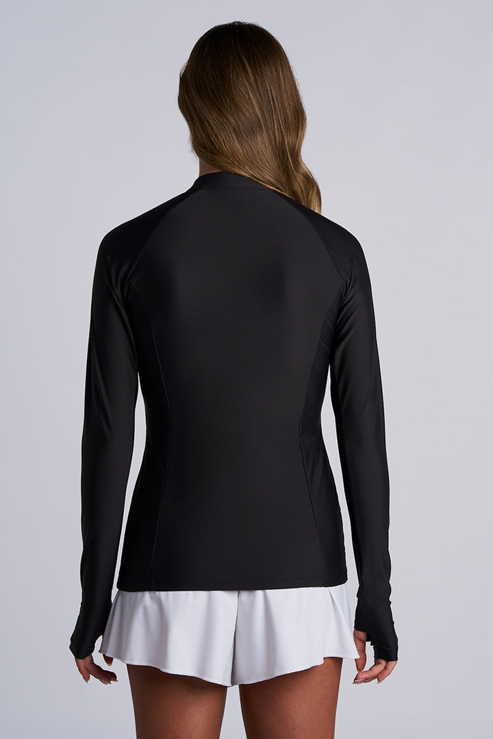 Women's Escalante Zip Rash Guard | Black UPF 50+