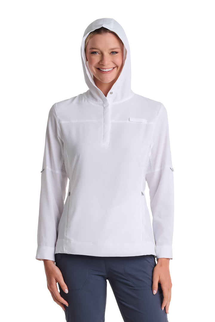 Women's Henley Hoodie | White