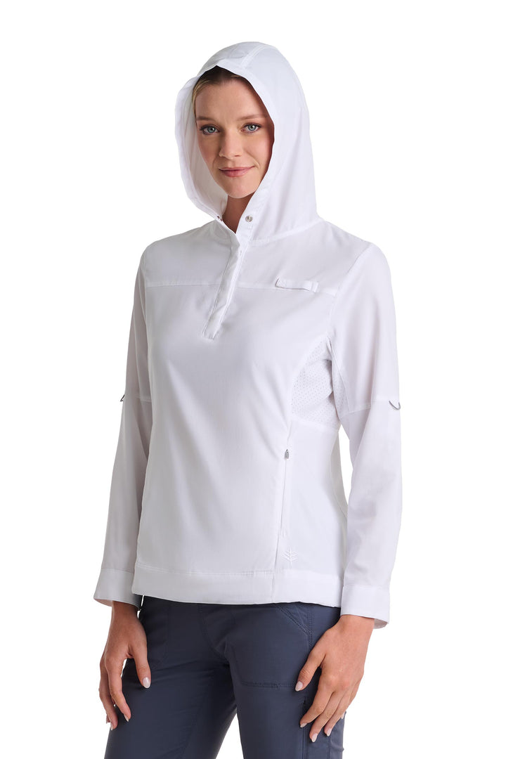 Women's Henley Hoodie | White