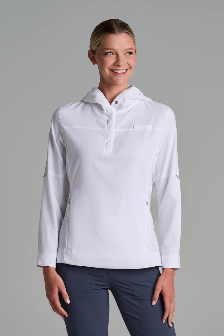 Women's Henley Hoodie | White