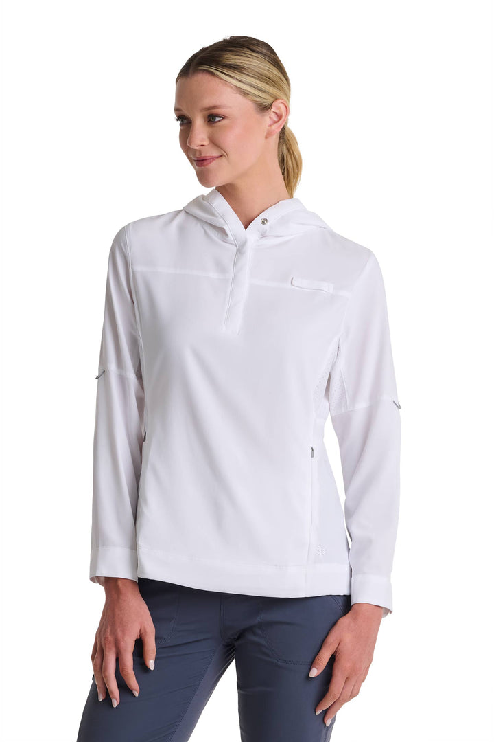 Women's Henley Hoodie | White