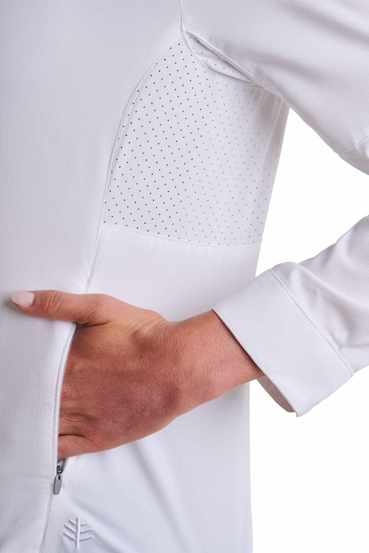 Women's Henley Hoodie | White