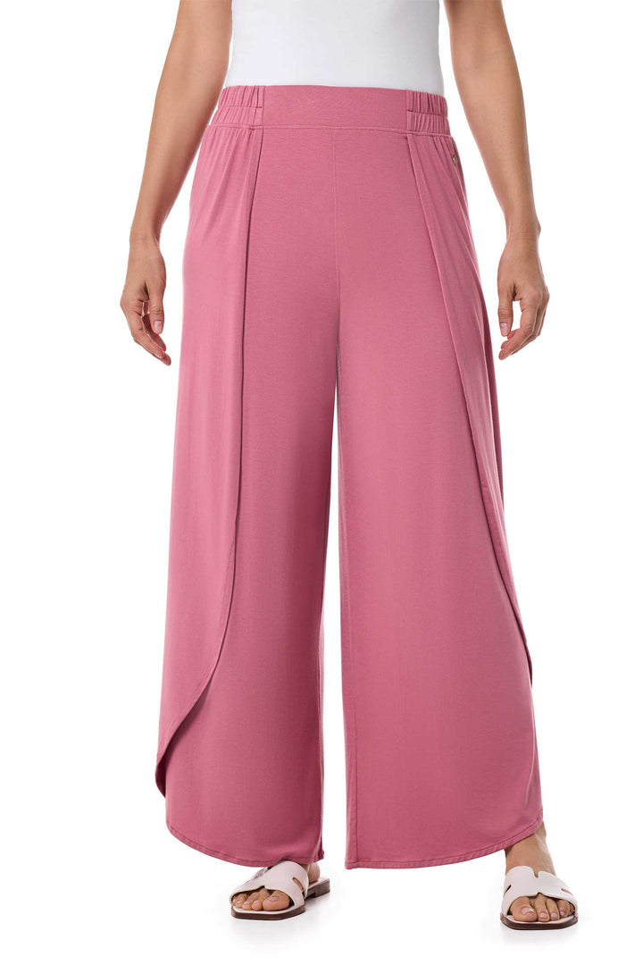 Women's Wide Leg Pants with Overlap Detail | Terracotta Rose
