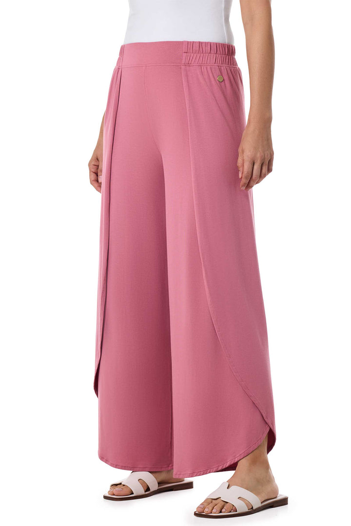 Women's Wide Leg Pants with Overlap Detail | Terracotta Rose