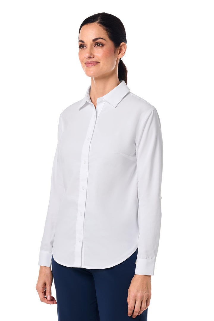 Women's Shirt with Roll-Up Sleeves | White
