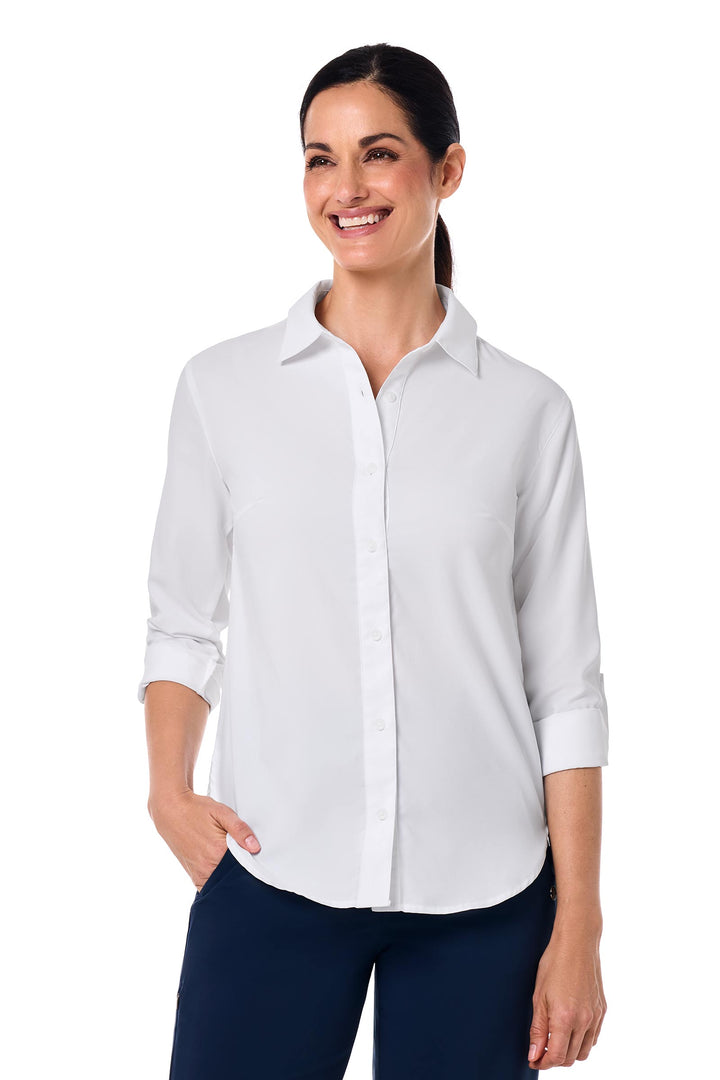 Women's Hepburn Shirt with Roll-Up Sleeves | Eden Green UPF 50+ Women's Hepburn Shirt with Roll-Up Sleeves | Eden Green UPF 50+