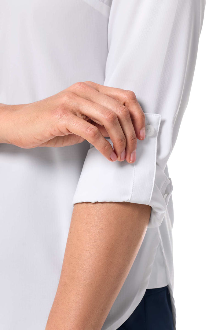 Women's Shirt with Roll-Up Sleeves | White