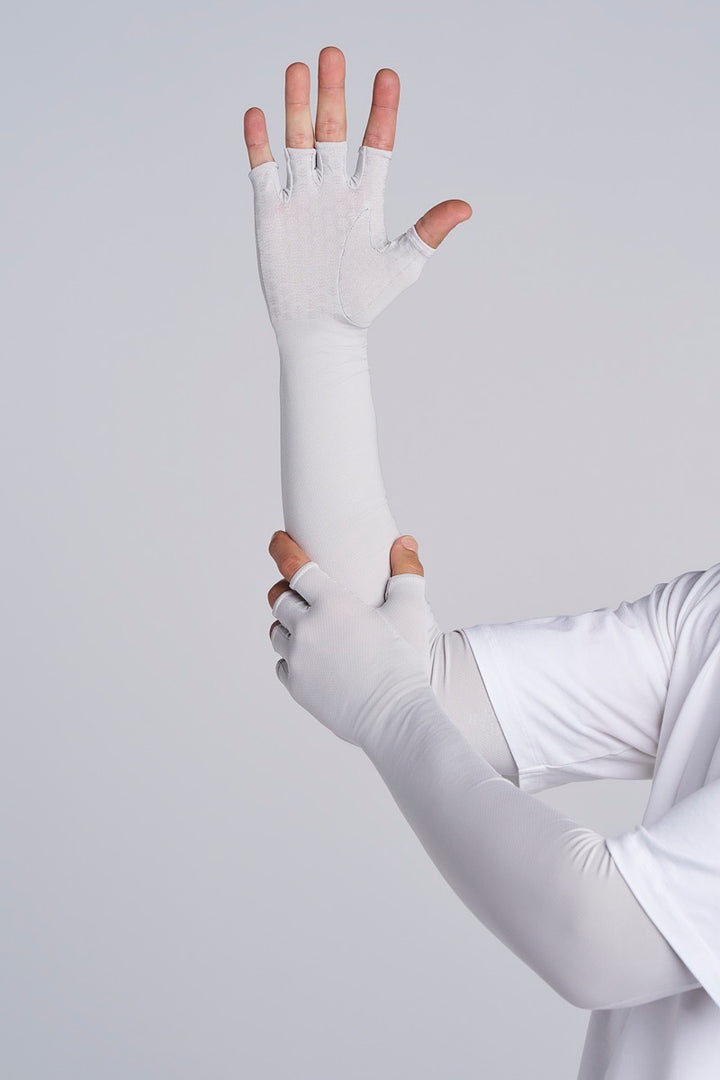 Long Fingerless UV Sun Gloves | Sleek Grey