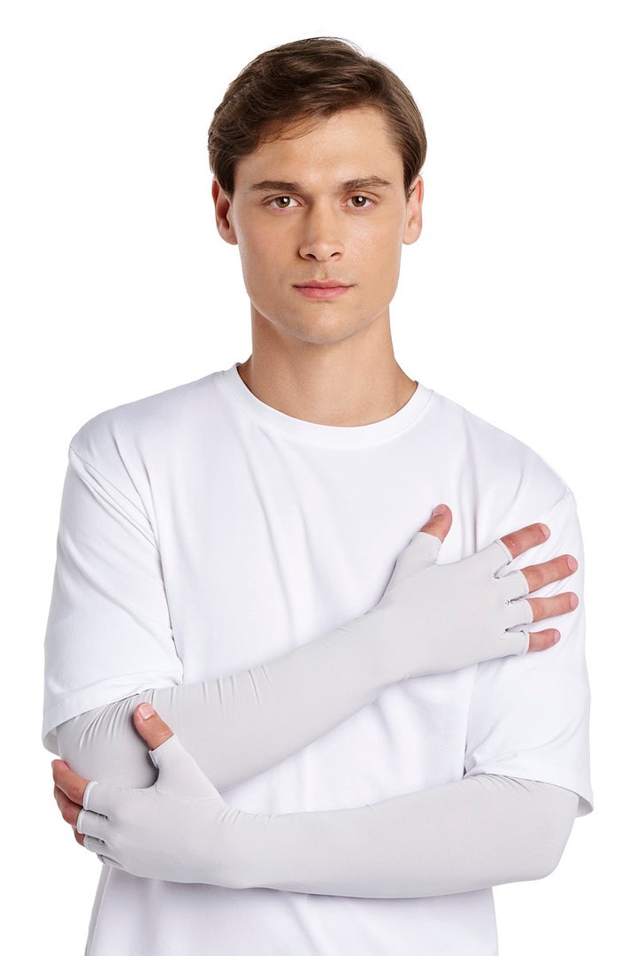Long Fingerless UV Sun Gloves | Sleek Grey