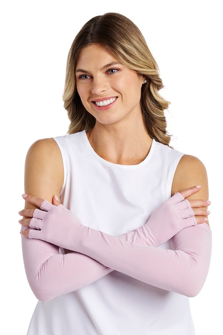 Long Fingerless UV Sun Gloves | Dusty Mauve