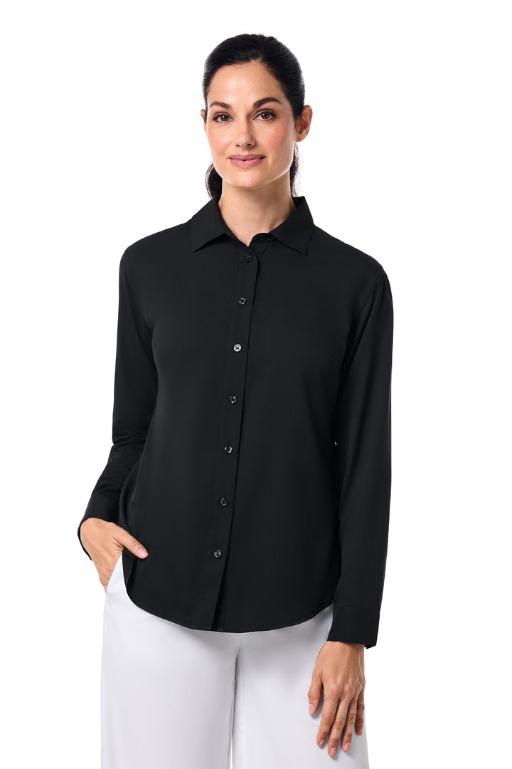 Coolibar Women's Rhodes Shirt UPF 50+, Navy / XL Coolibar Women's Rhodes Shirt UPF 50+, Navy / XL