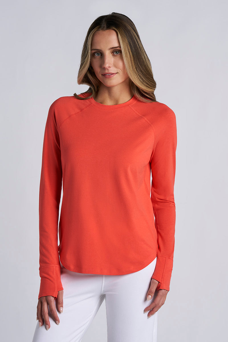 Women's LumaLeo Long Sleeve T-Shirt with Thumbholes | Grey Heather