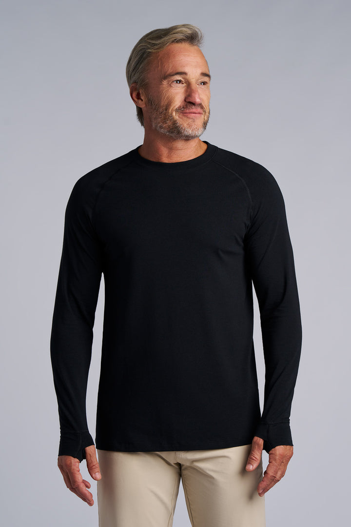 Men's Long-Sleeve T-Shirt with Thumbholes | Black