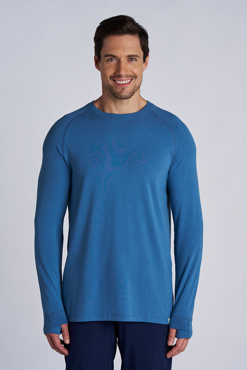 Men's LumaLeo Long Sleeve T-Shirt with Thumbholes | Blue Dusk UPF 50+