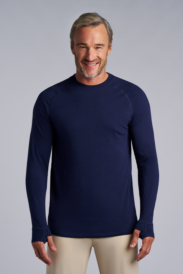 Men's Long-Sleeve T-Shirt with Thumbholes | Navy