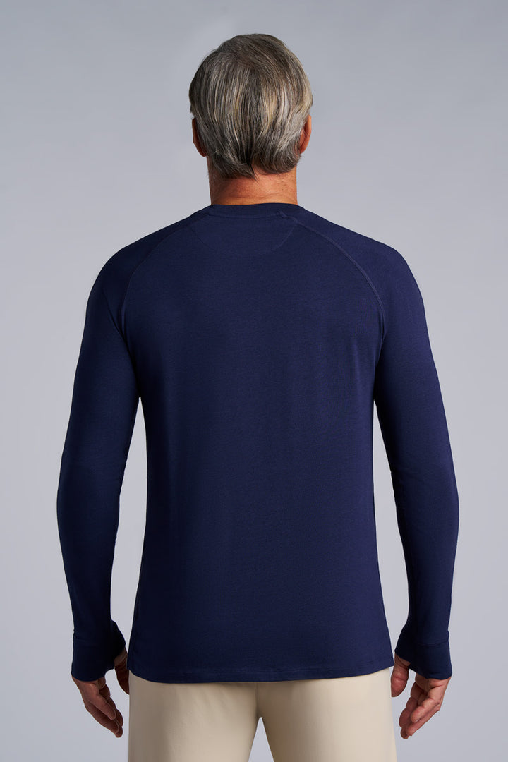 Men's Long-Sleeve T-Shirt with Thumbholes | Navy