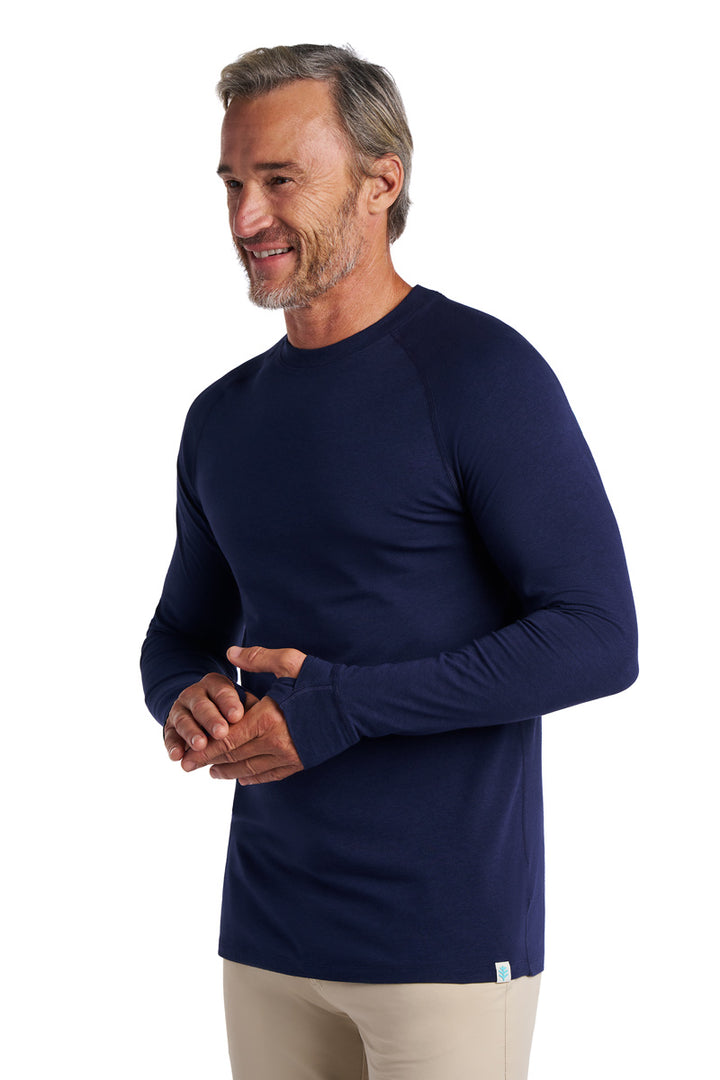 Men's Long-Sleeve T-Shirt with Thumbholes | Navy