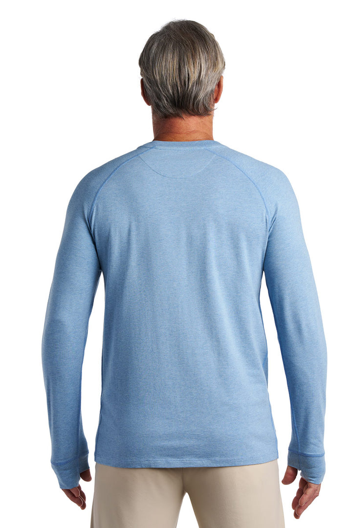 Men's Long-Sleeve T-Shirt with Thumbholes | Light Blue Heather