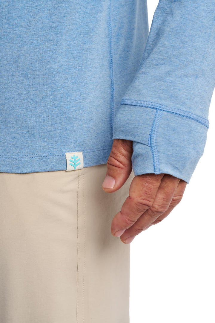 Men's Long-Sleeve T-Shirt with Thumbholes | Light Blue Heather
